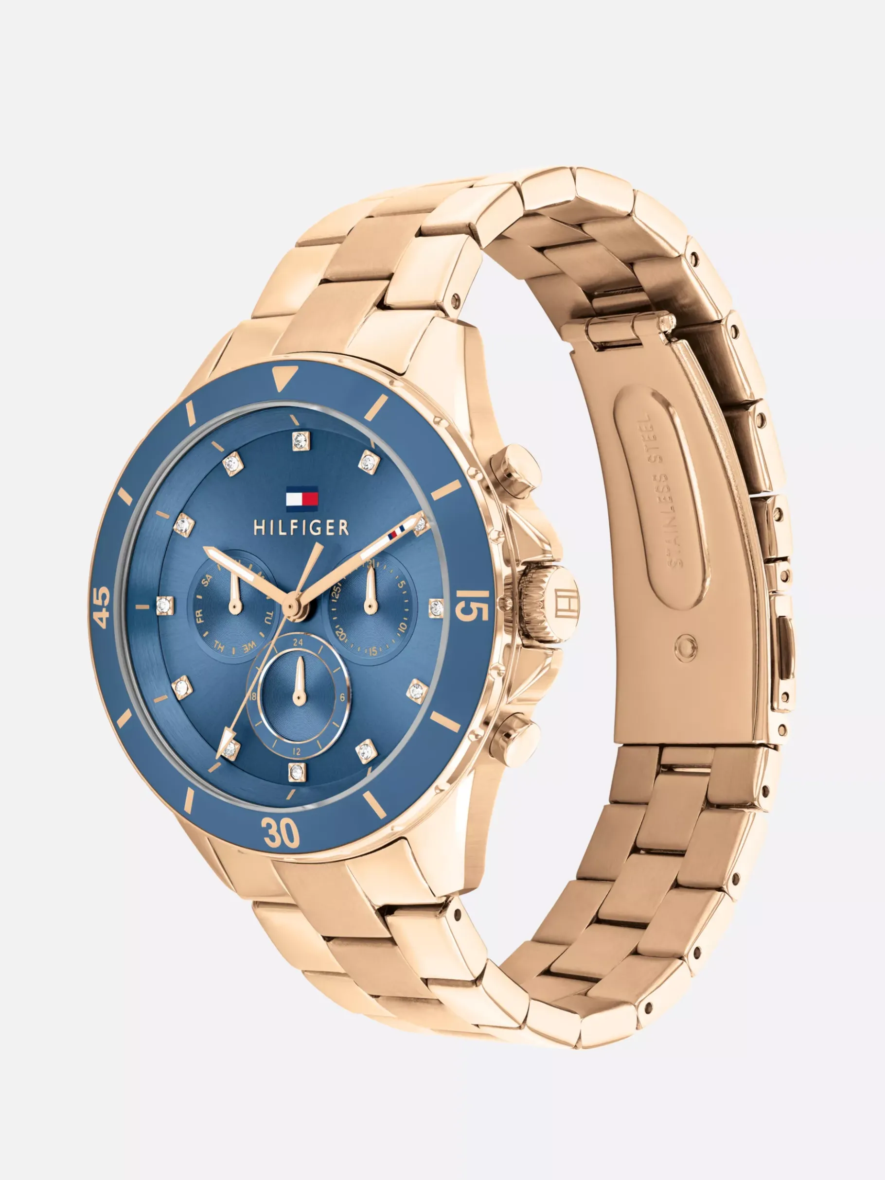 Tommy Hilfiger Marineblaue Uhr aus rosévergoldetem Edelstahl ROSE GOLD Best