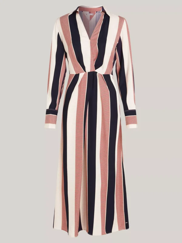 Tommy Hilfiger Maxikleid mit Global-Streifen LADDER GLOBAL STP/ COUNTRY IVORY Clearance