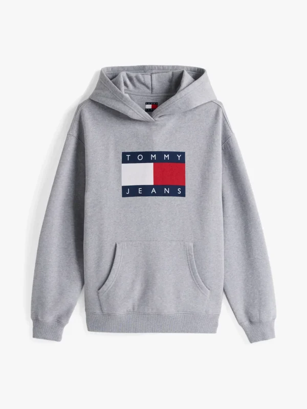 Tommy Hilfiger Melierter Relaxed Fit Hoodie GREY HTR Best Sale