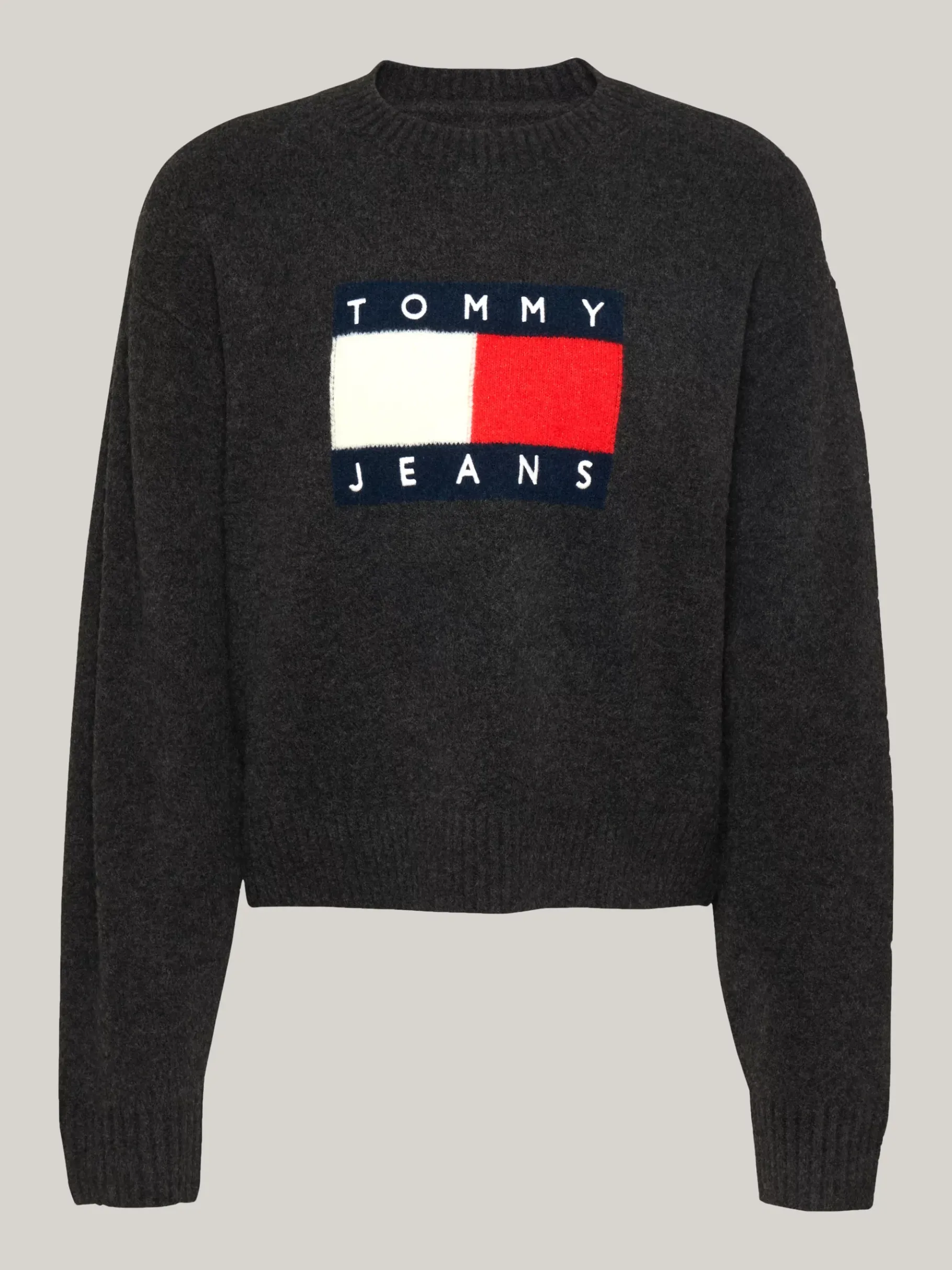 Tommy Hilfiger Melierter Relaxed Fit Pullover mit Wolle BLACK MELANGE Hot