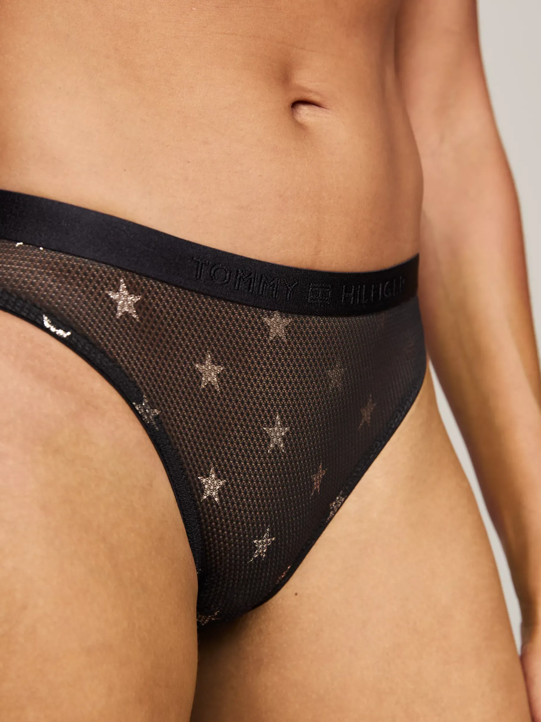 Tommy Hilfiger Mesh-Slip mit Sternprint BLACK Flash Sale
