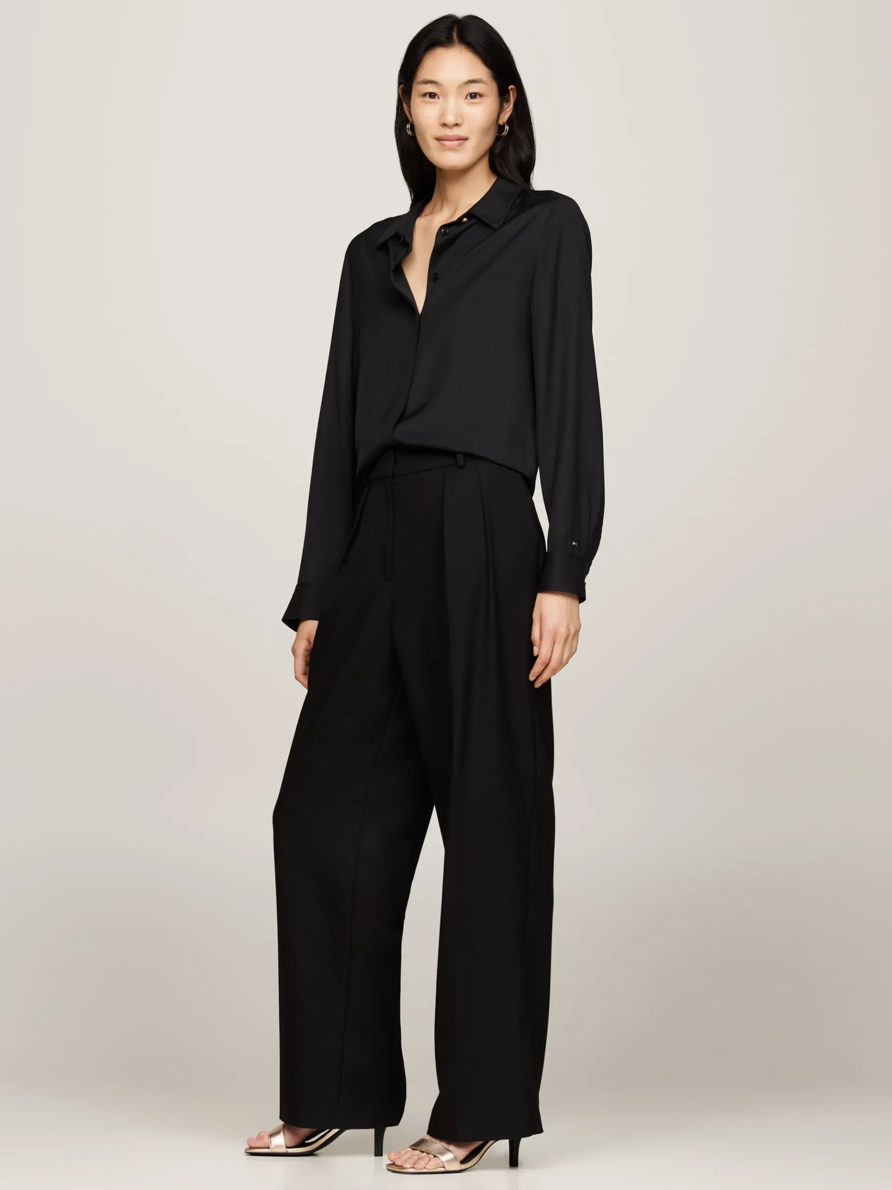 Tommy Hilfiger Metallic-Ledersandale mit Stiletto-Absatz GOLD Store