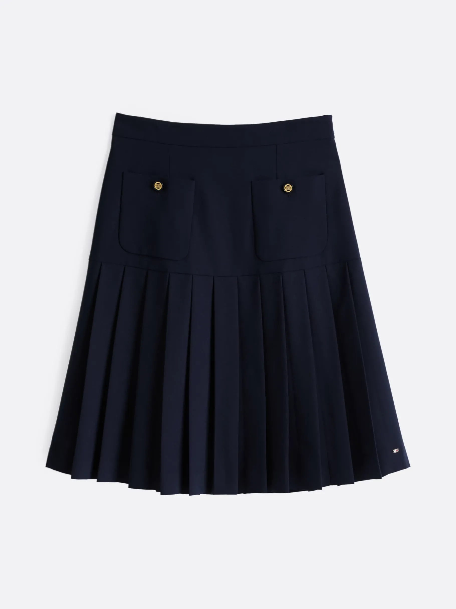 Tommy Hilfiger Midi-Faltenrock aus Wollmix DARK NIGHT NAVY Fashion