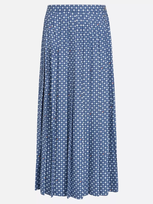 Tommy Hilfiger Midi-Faltenrock mit Foulard-Flag-Print HERITAGE FOULARD/ FOSSIL BLUE Fashion