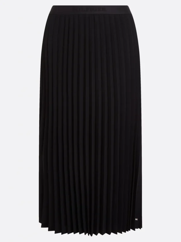 Tommy Hilfiger Midi-Faltenrock mit Logo am Taillenbund BLACK Cheap