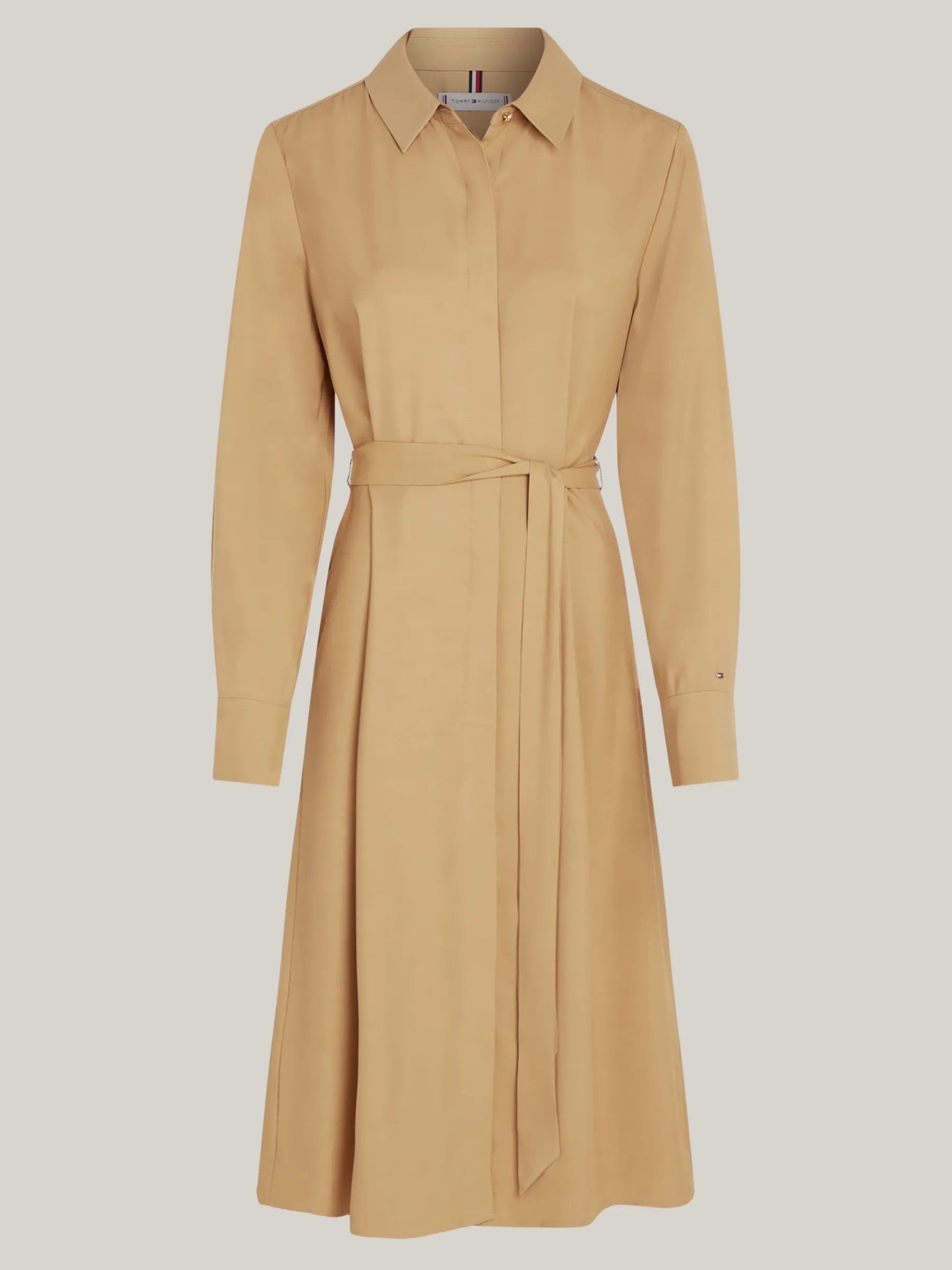 Tommy Hilfiger Midi-Hemdkleid mit Bindeband CLASSIC KHAKI Online
