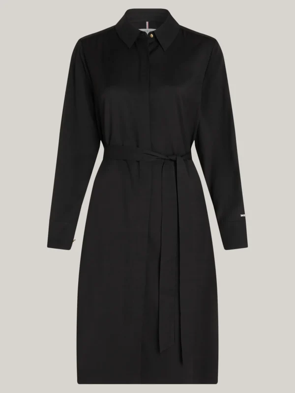 Tommy Hilfiger Midi-Hemdkleid mit Bindeband BLACK Online