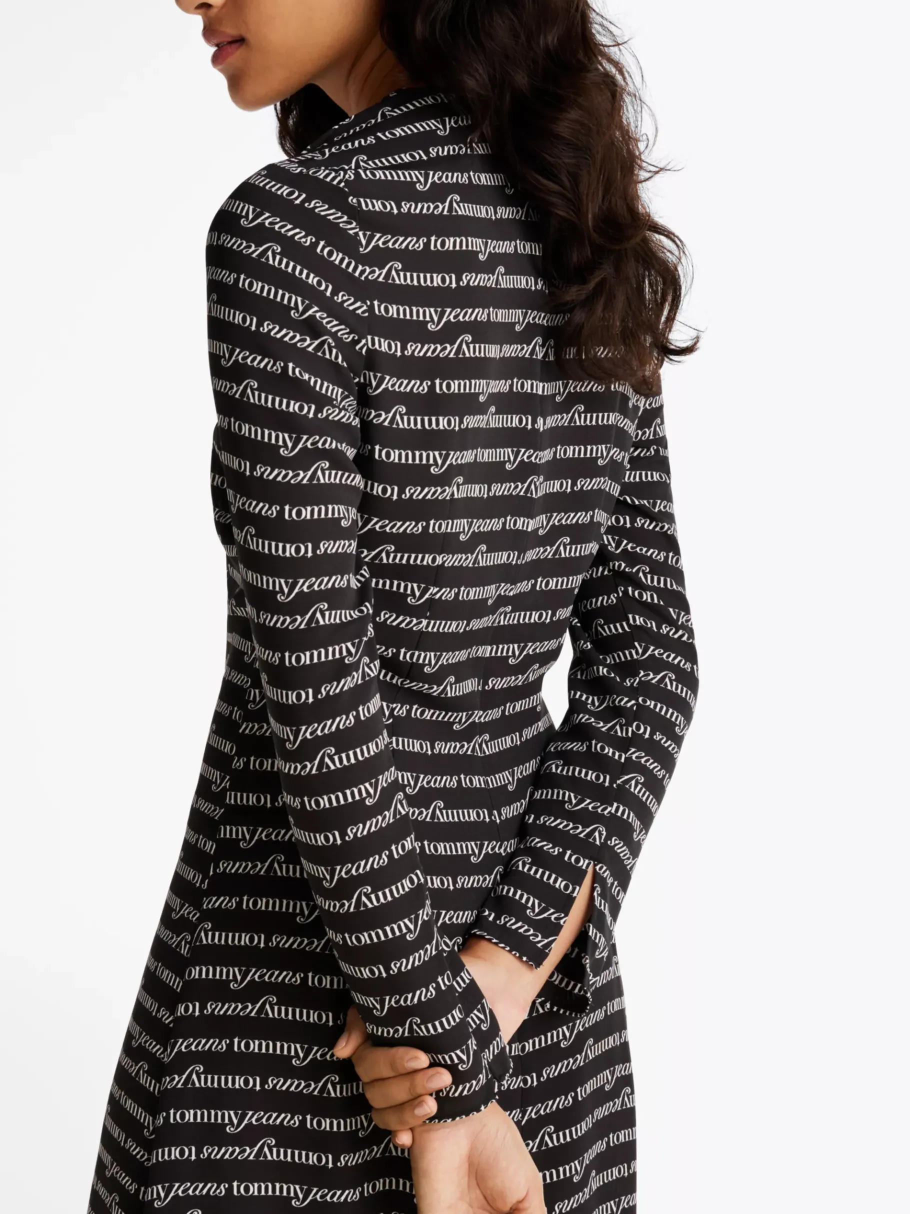 Tommy Hilfiger Midikleid mit Logoprint BLACK HYBRID LOGO AOP Hot