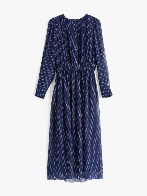 Tommy Hilfiger Midi-Kleid mit Stern-Print und Falten NAVY STAR AOP Flash Sale