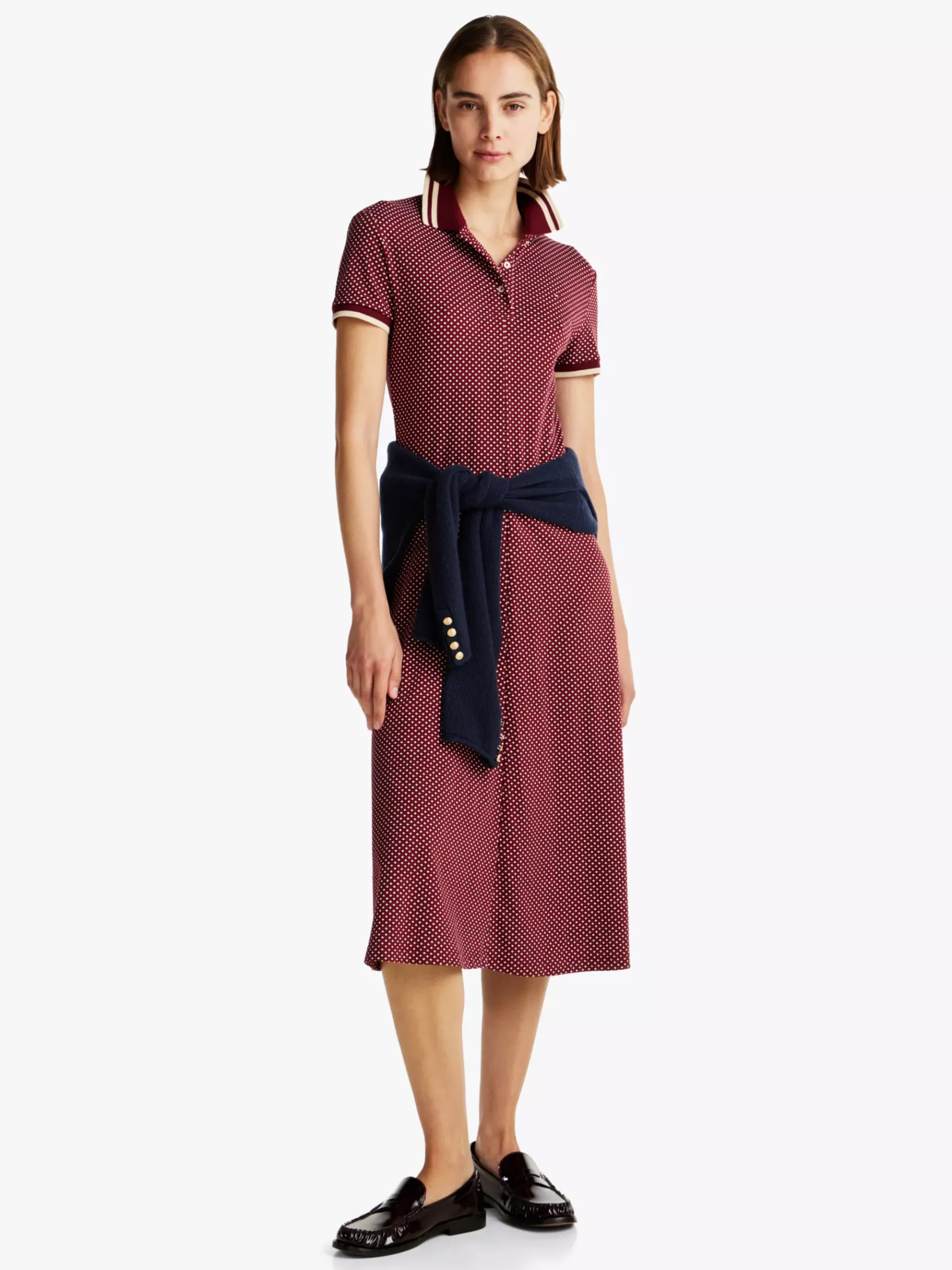 Tommy Hilfiger Midi-Polokleid mit Print MINI OUTLINE FLAG REGATTA RED Outlet