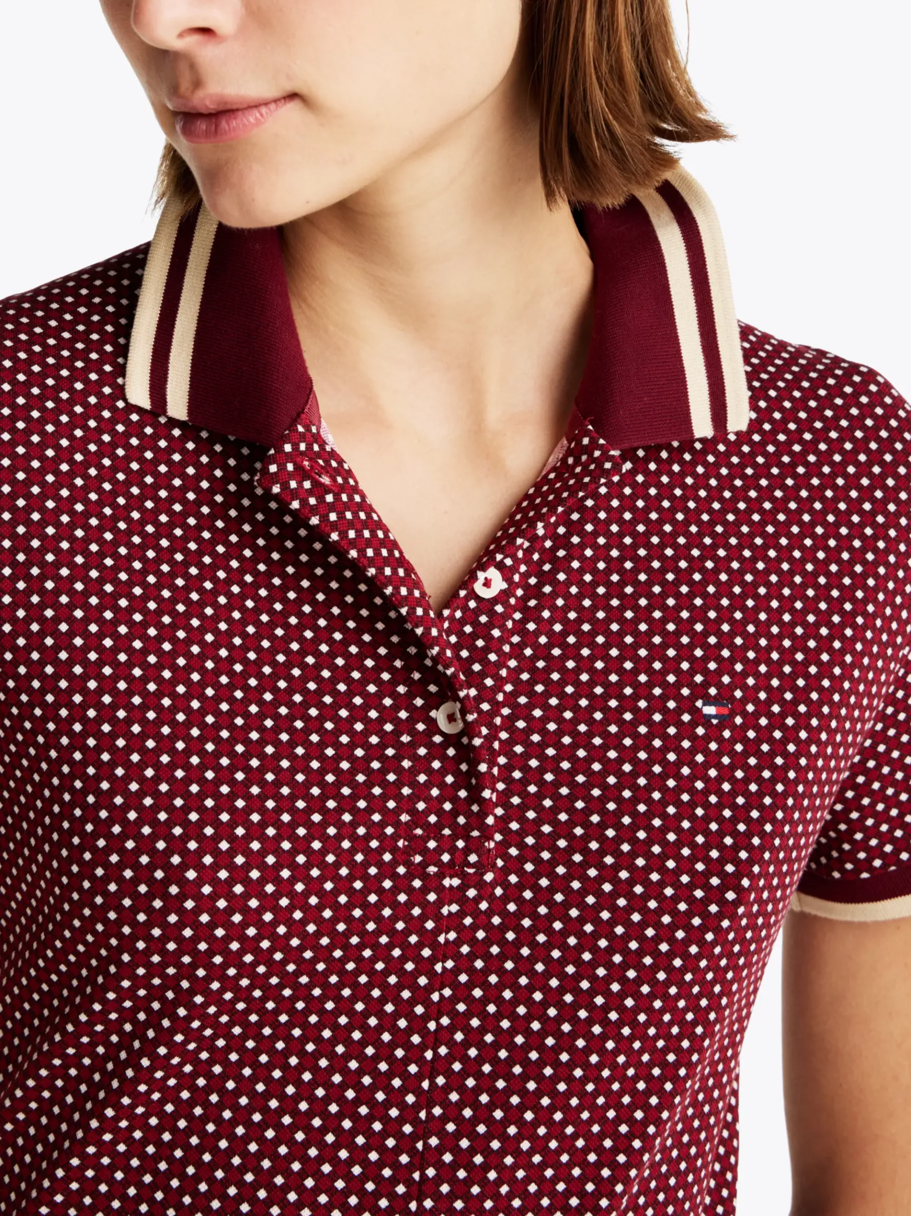 Tommy Hilfiger Midi-Polokleid mit Print MINI OUTLINE FLAG REGATTA RED Outlet