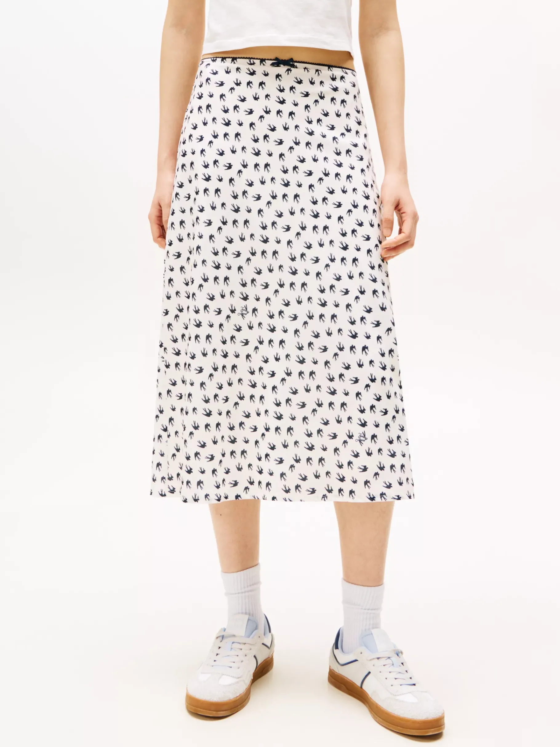 Tommy Hilfiger Midi-Rock mit Besatz WHITE BIRD AOP Shop