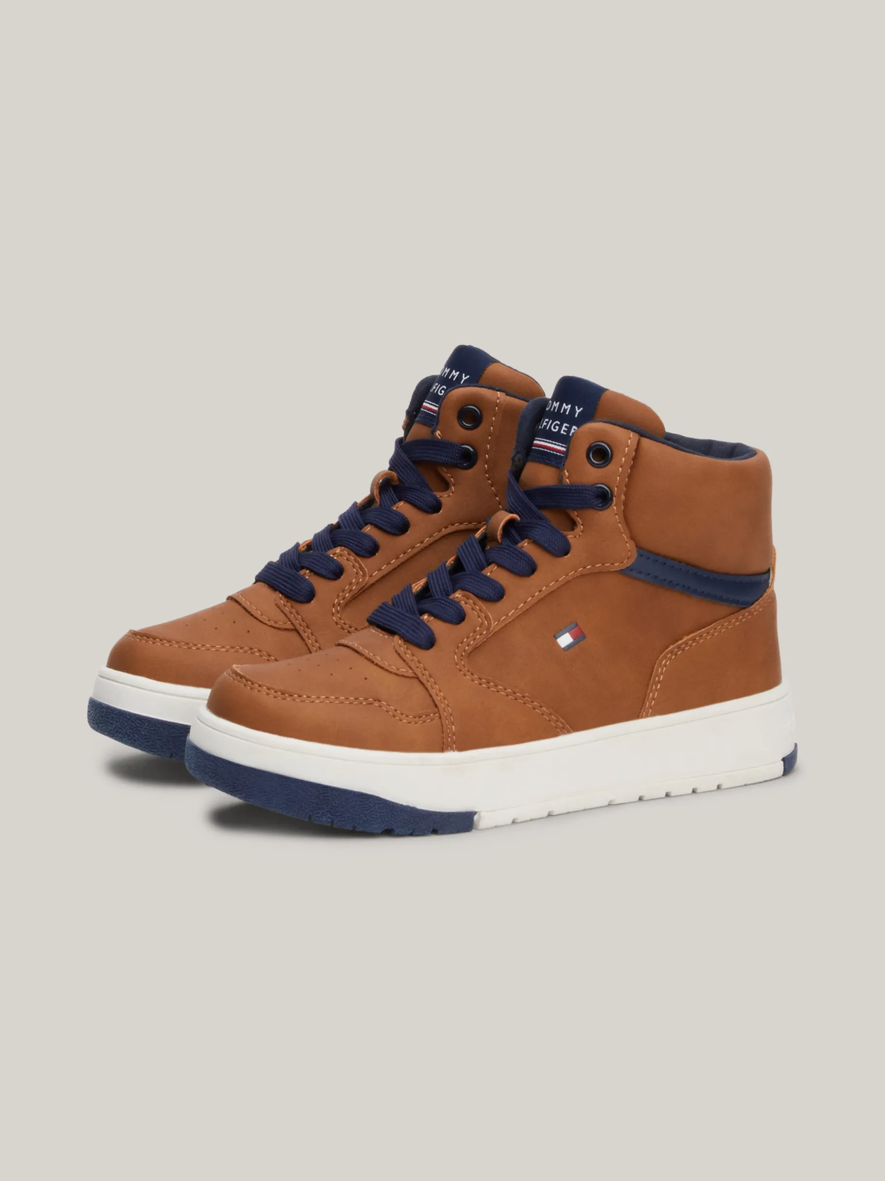 Tommy Hilfiger Mid-Top Lace-up Sneaker TOBACCO Cheap
