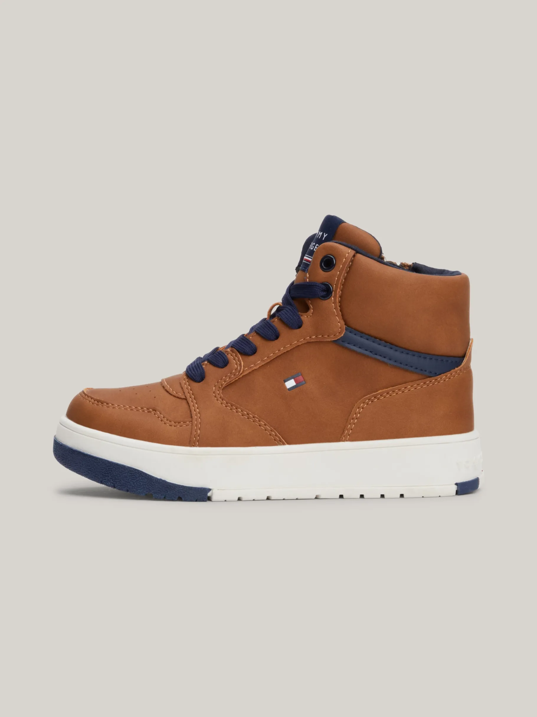 Tommy Hilfiger Mid-Top Lace-up Sneaker TOBACCO Cheap
