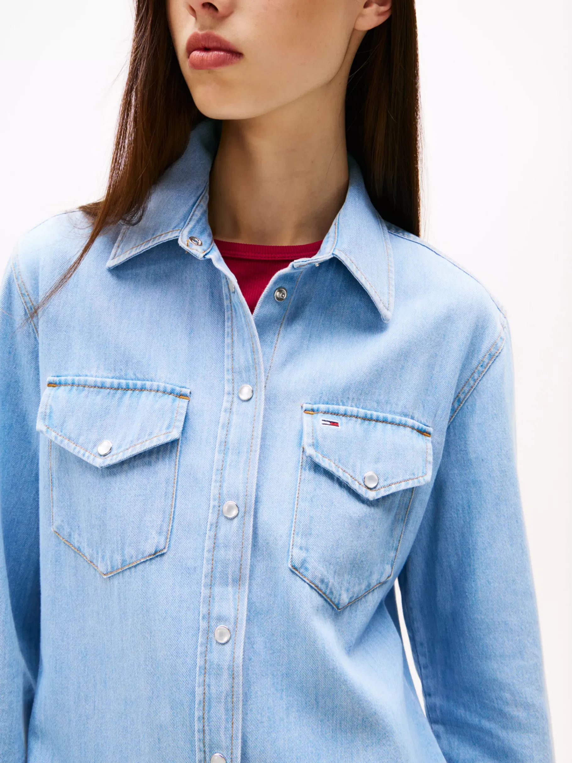 Tommy Hilfiger Mini-Hemdkleid aus Denim DENIM LIGHT Shop