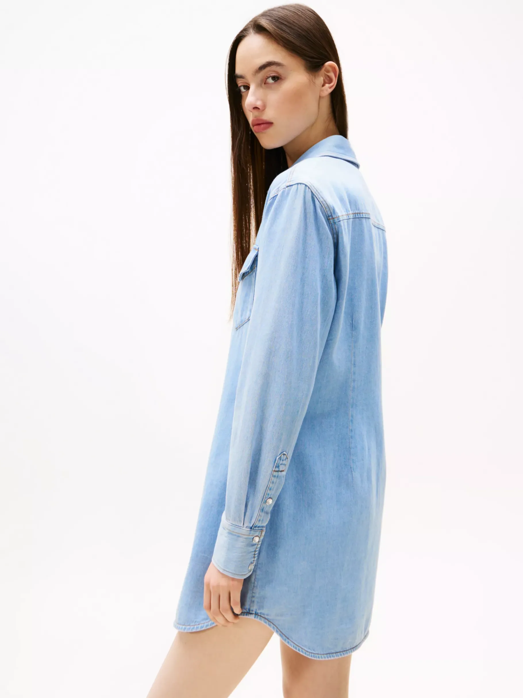 Tommy Hilfiger Mini-Hemdkleid aus Denim DENIM LIGHT Shop