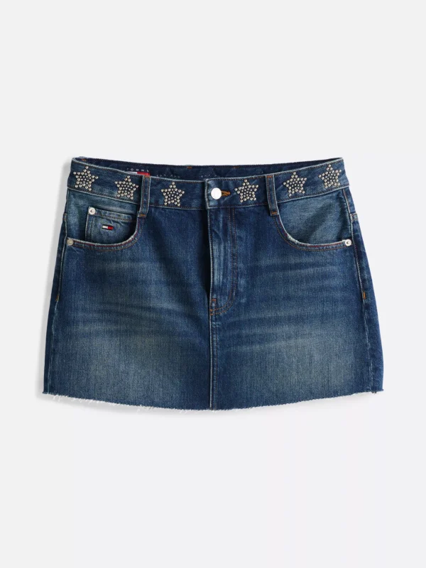 Tommy Hilfiger Mini-Jeansrock mit Nieten-Sternen DENIM DARK Sale