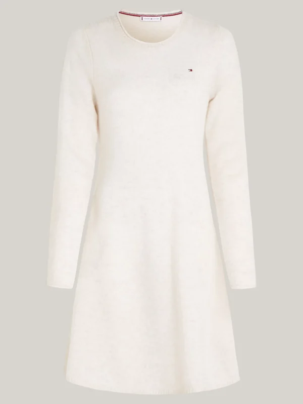 Tommy Hilfiger Mini-Strickkleid aus reiner Wolle IVORY PETAL HEATHER Sale