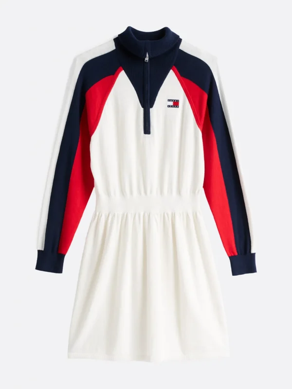 Tommy Hilfiger Mini-Strickkleid mit Color Block-Design ANCIENT WHITE / MULTI Best