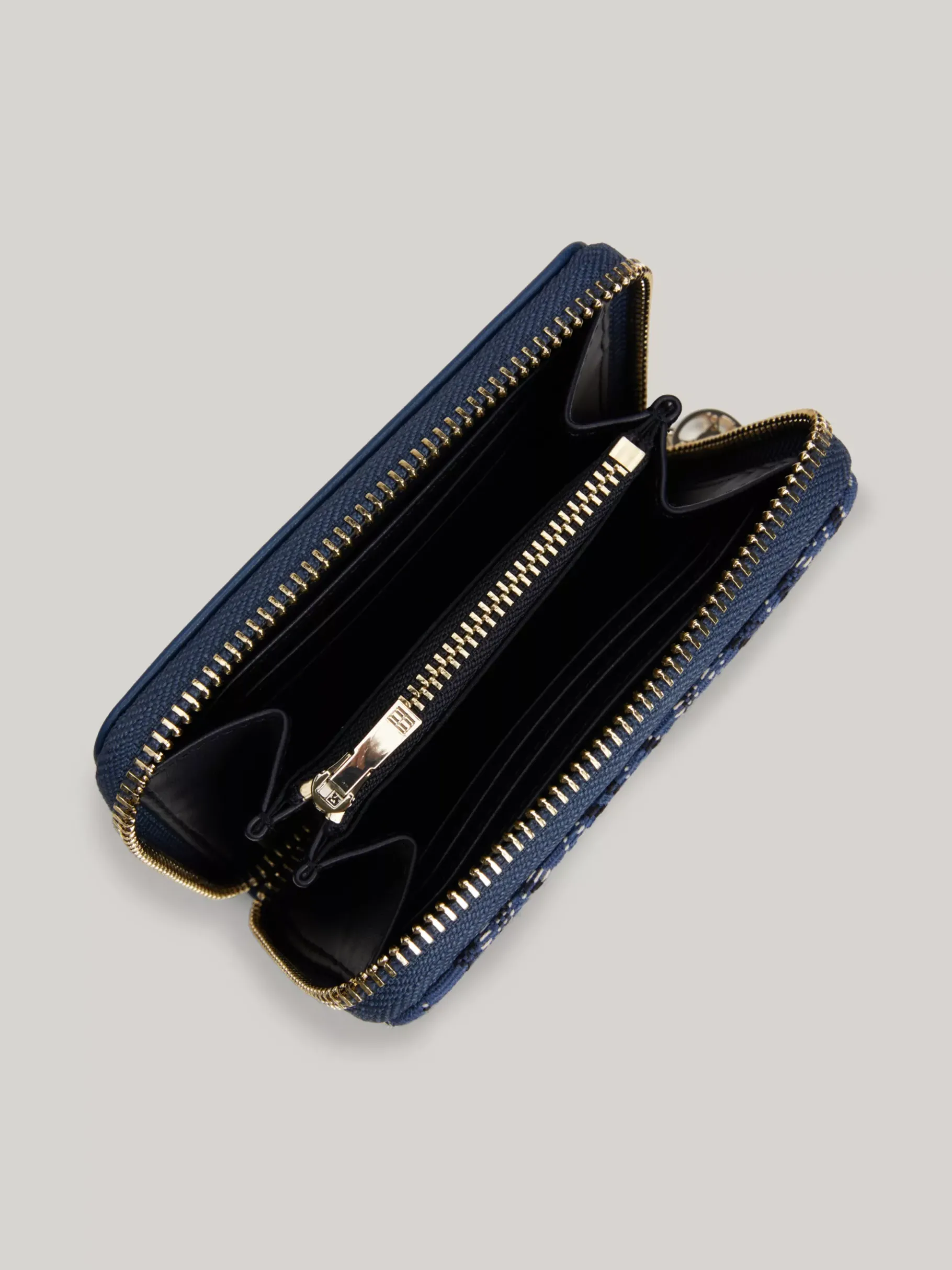 Tommy Hilfiger Mittelgroße Jacquard-Canvas-Brieftasche FOSSIL BLUE MONO Cheap