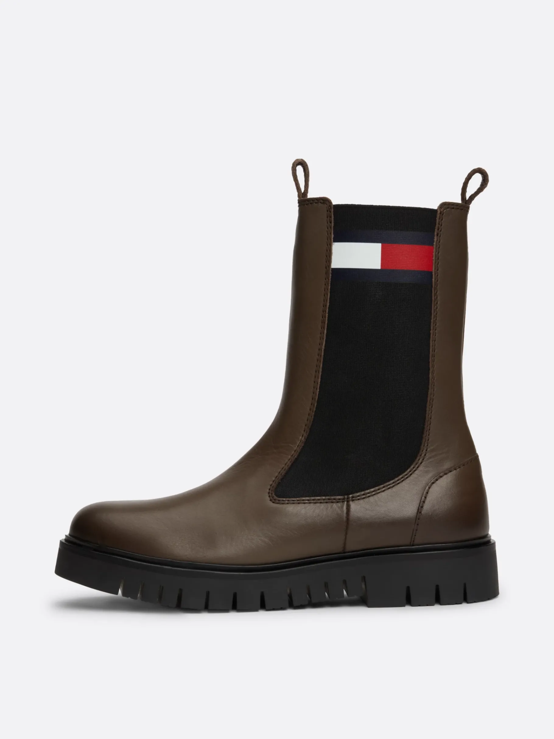 Tommy Hilfiger Mittelhoher Chelsea-Boot aus Leder VELVET BROWN Store