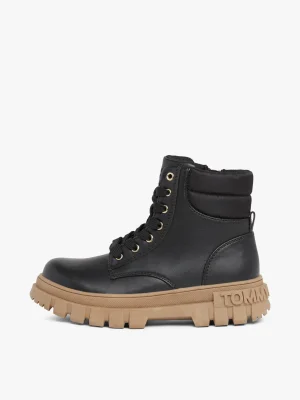 Tommy Hilfiger Mittelhoher Schnürstiefel mit klobiger Sohle BLACK Flash Sale