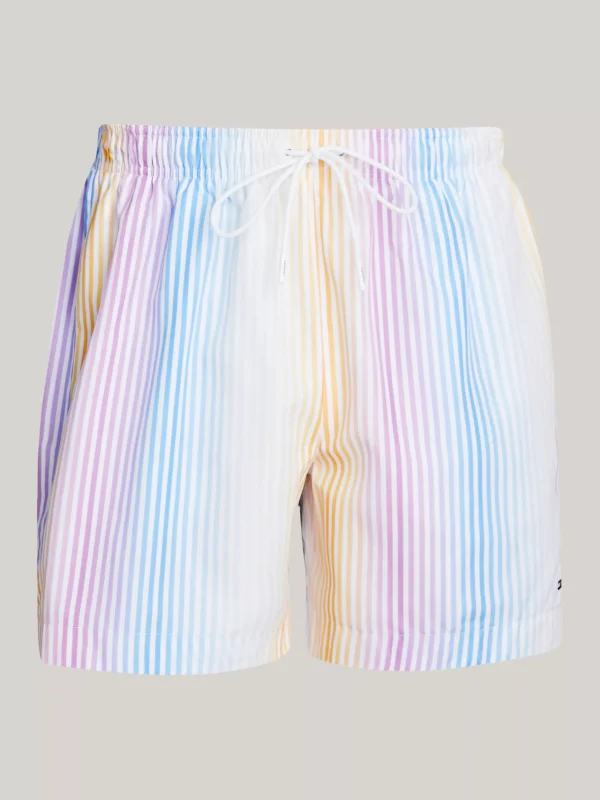 Tommy Hilfiger Mittellange Badeshorts mit Tunnelzug und Print TH OMBRE STRIPE MULTI Flash Sale
