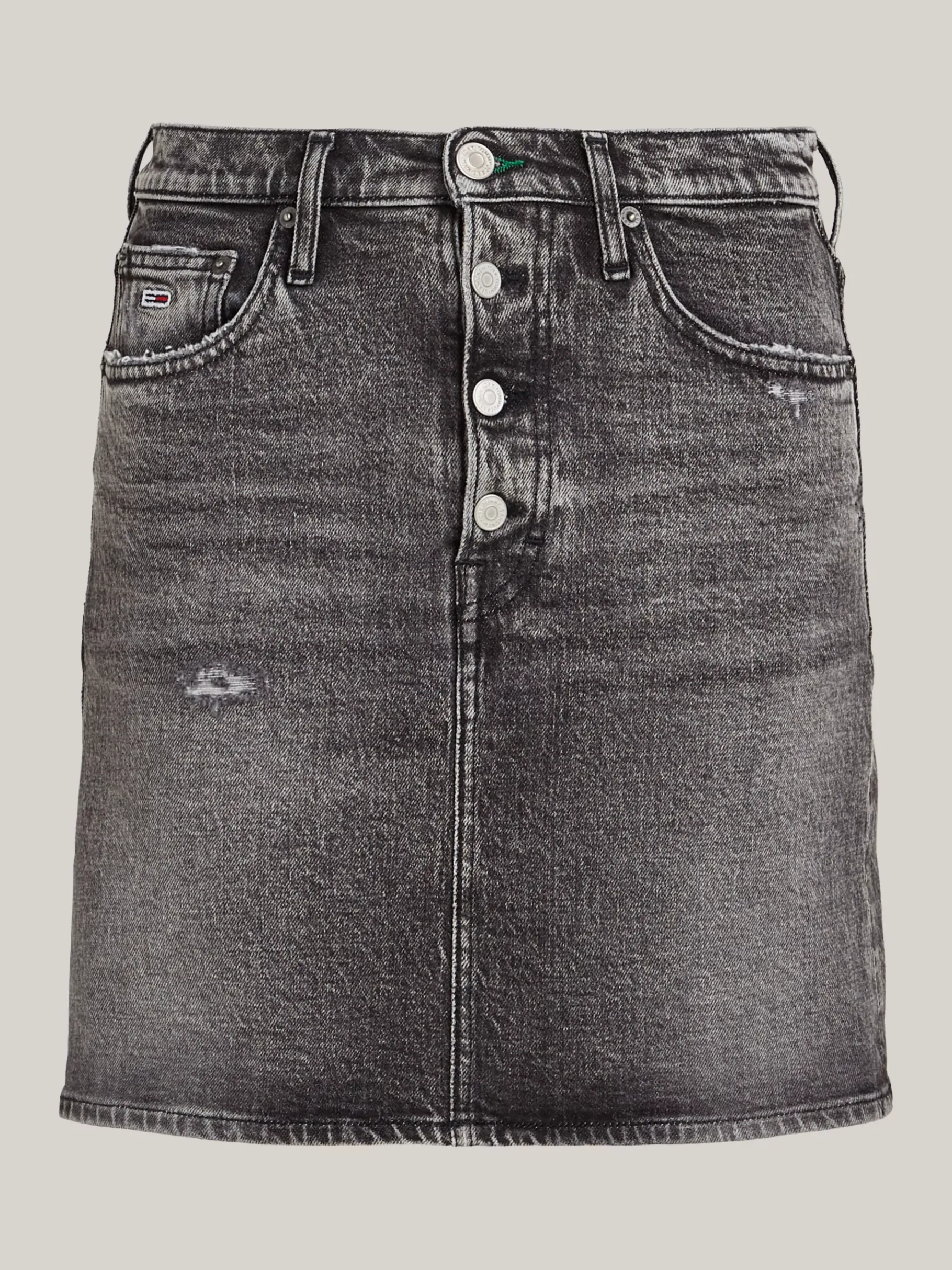 Tommy Hilfiger Mom Fit Minirock mit ultrahohem Bund DENIM BLACK Discount