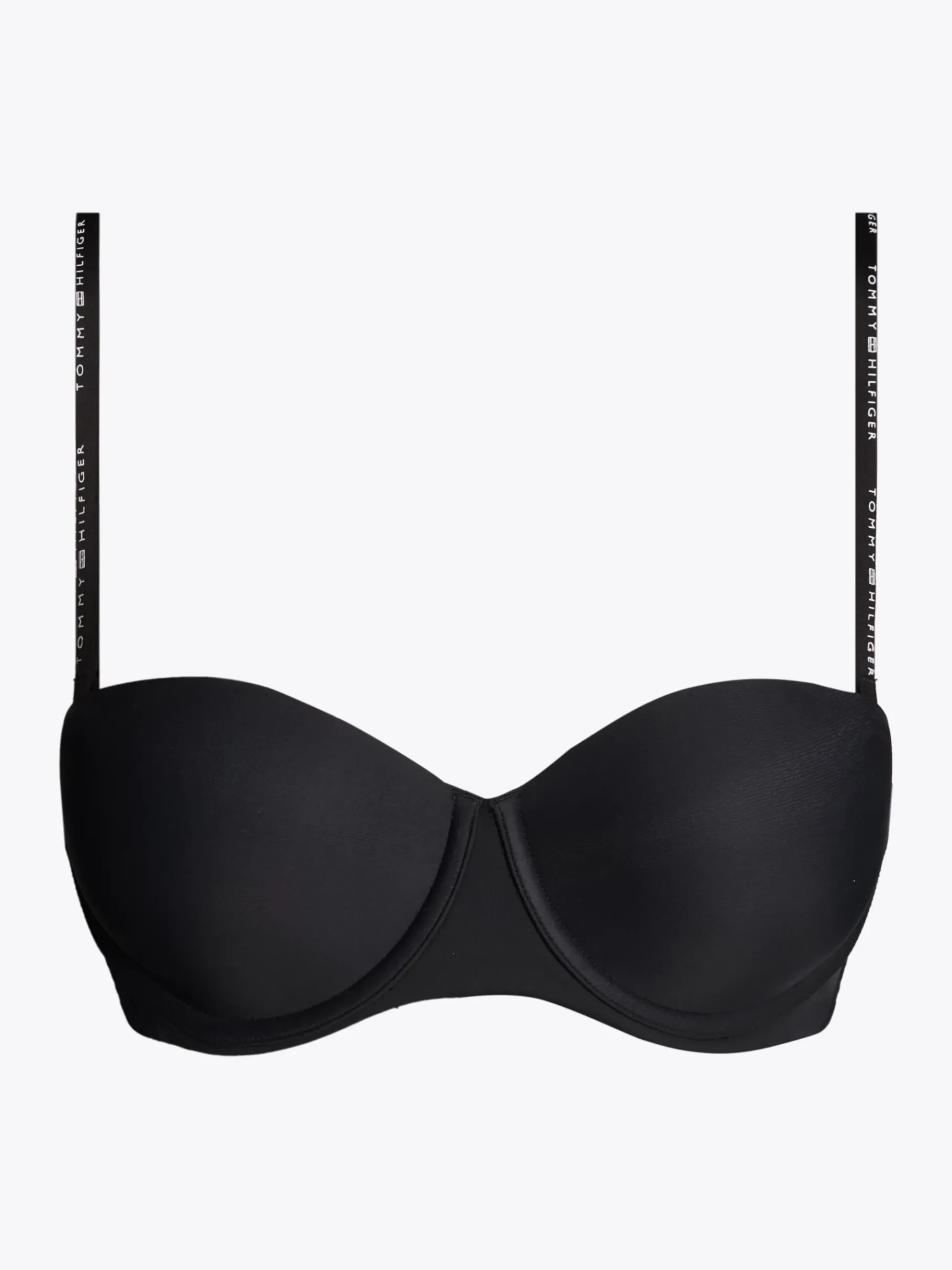 Tommy Hilfiger Nahtloser trägerloser BH mit Bügeln BLACK Cheap