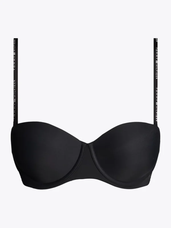 Tommy Hilfiger Nahtloser trägerloser BH mit Bügeln BLACK Cheap