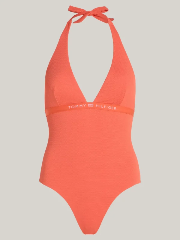Tommy Hilfiger Neckholder-Badeanzug mit Logo MOSAIC VERMILLION Outlet
