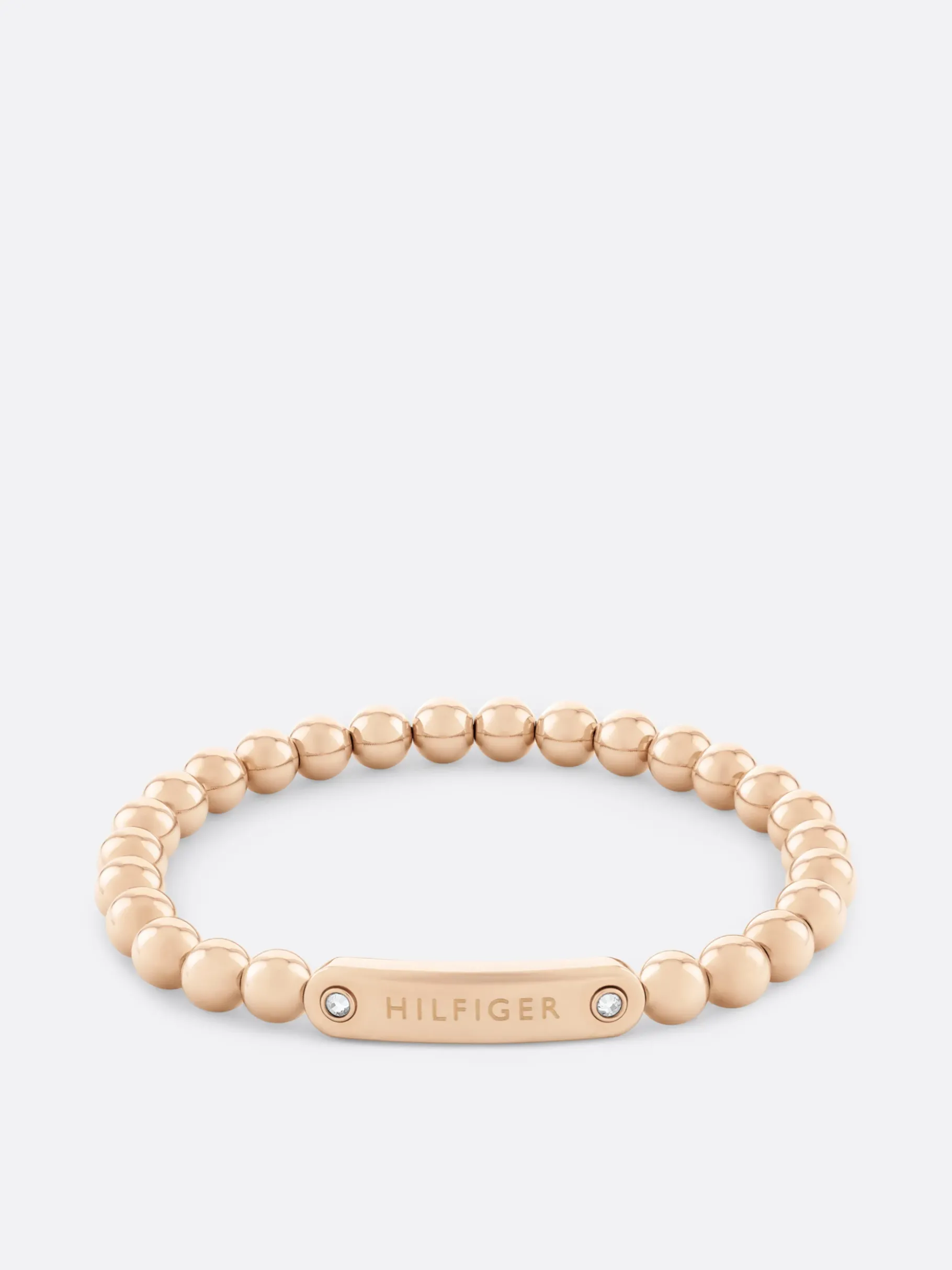 Tommy Hilfiger Nelkenvergoldetes Perlen-Armband mit Logo ROSE GOLD Flash Sale