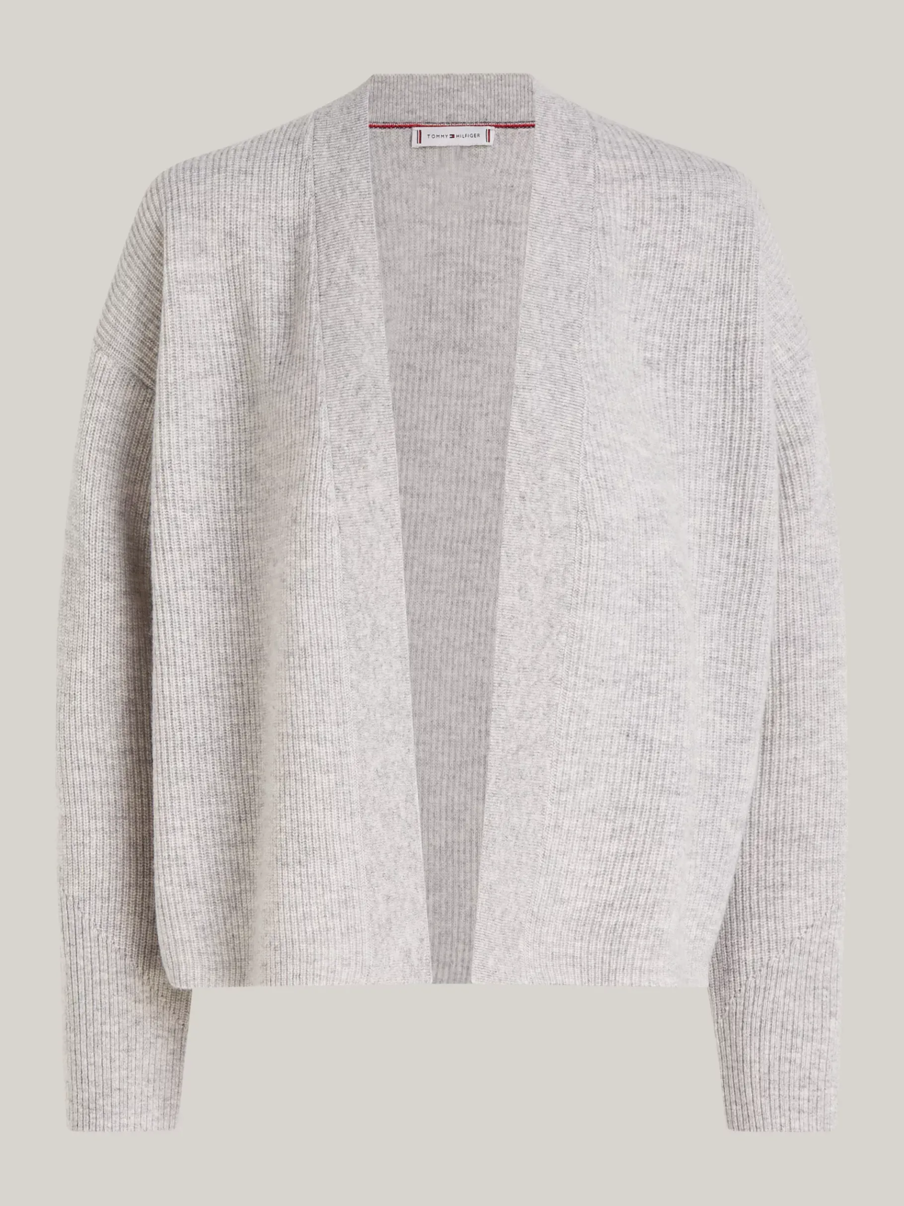 Tommy Hilfiger Offener Relaxed Fit Cardigan mit Kaschmir LIGHT GREY HTR Clearance