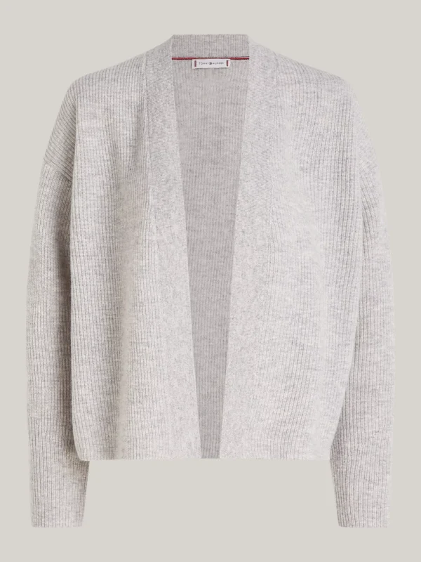 Tommy Hilfiger Offener Relaxed Fit Cardigan mit Kaschmir LIGHT GREY HTR Clearance