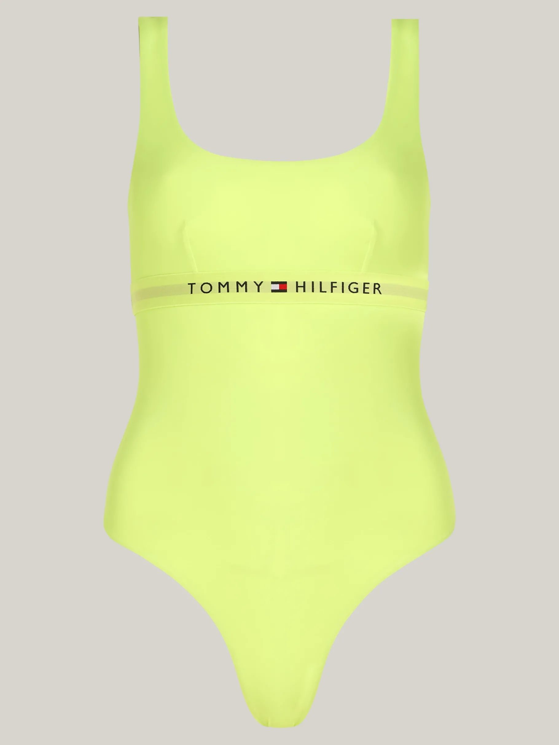 Tommy Hilfiger Original Badeanzug mit quadratischem Ausschnitt FADED LIME Flash Sale