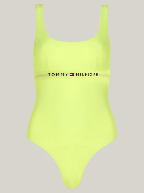 Tommy Hilfiger Original Badeanzug mit quadratischem Ausschnitt FADED LIME Flash Sale