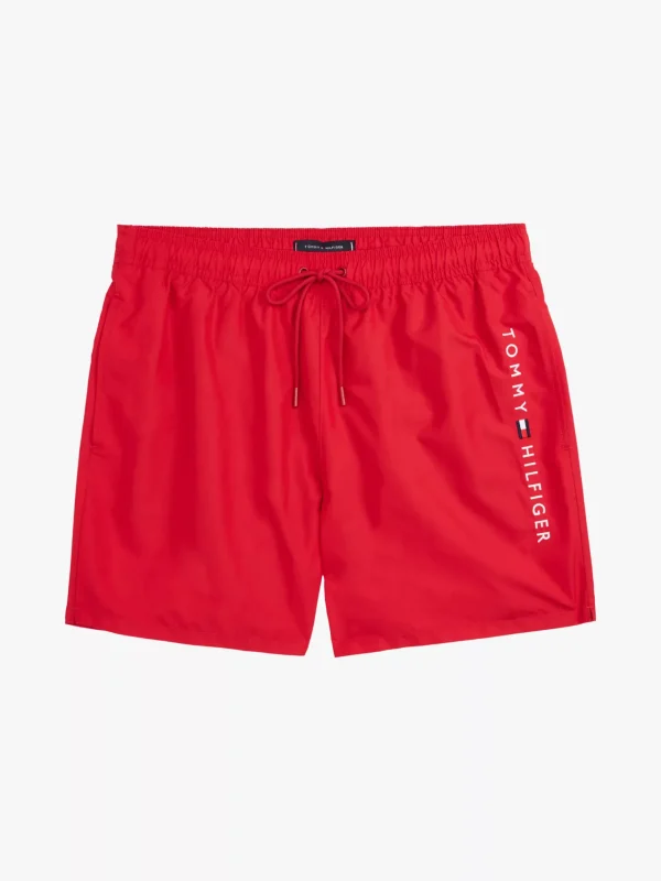 Tommy Hilfiger Original mittellange Badeshorts mit Tunnelzug MEDIUM RED Outlet