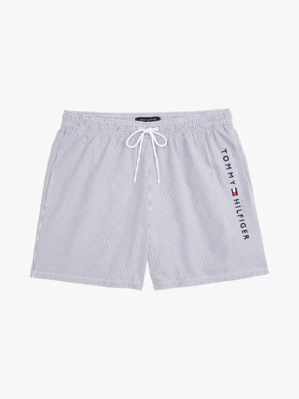 Tommy Hilfiger Original mittellange gestreifte Badeshorts ITHACA WHITE DESERT SKY Outlet