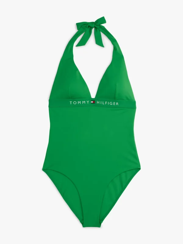 Tommy Hilfiger Original Neckholder-Badeanzug RADIANT GREEN Sale