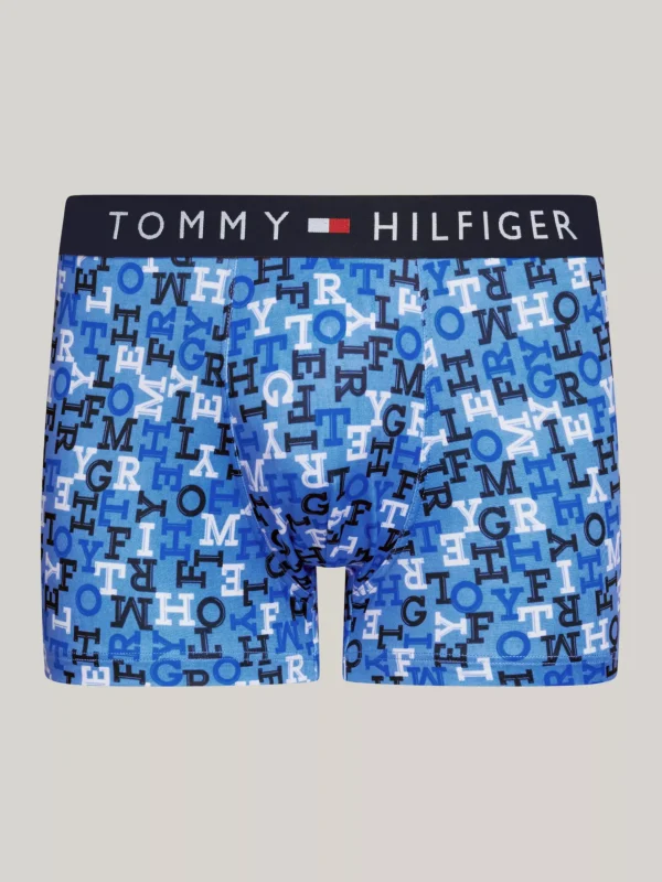 Tommy Hilfiger Original Trunk mit Print und Logo-Taillenbund TH SPELL OUT BLUE SPELL Best Sale