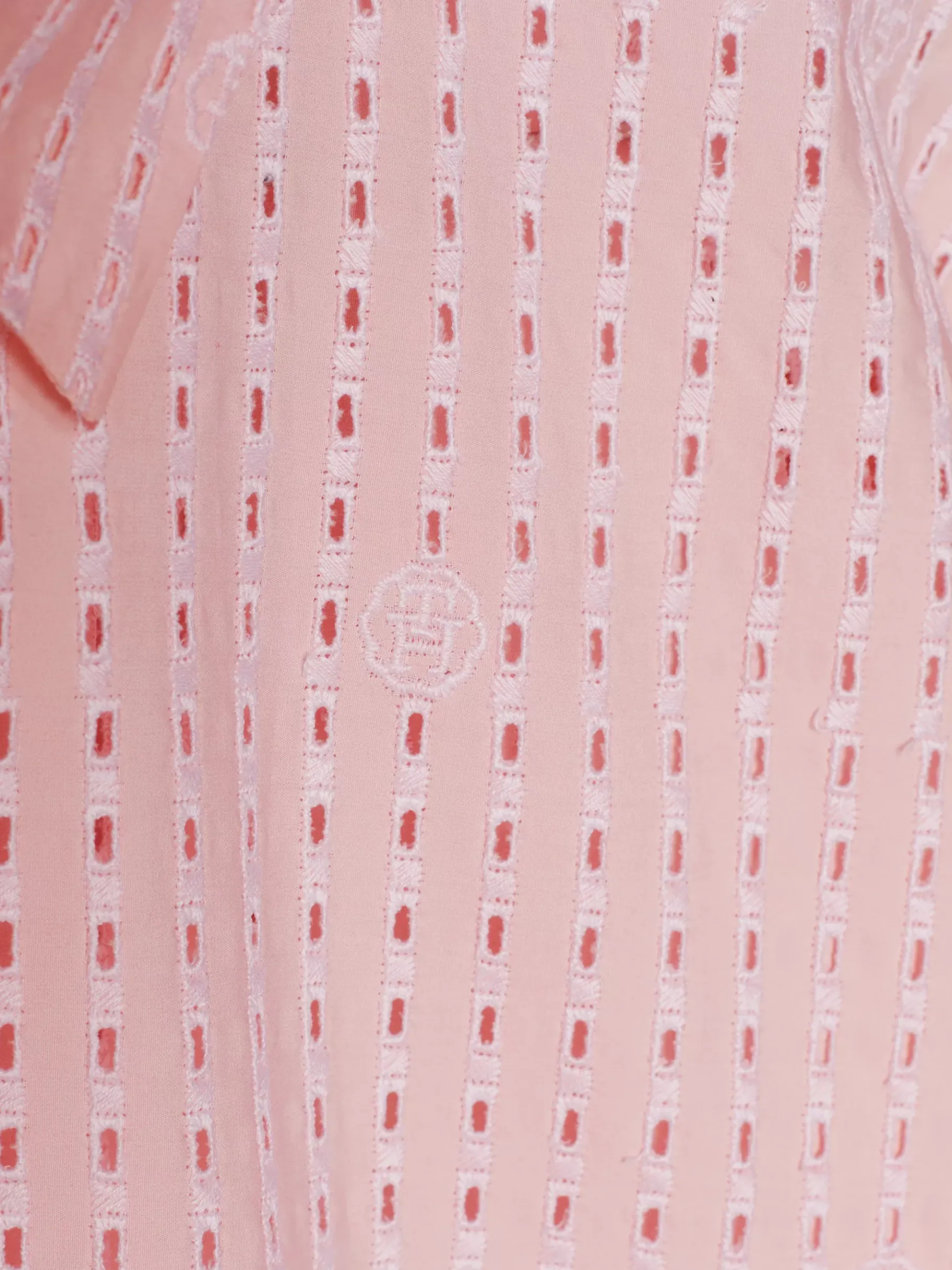 Tommy Hilfiger Oversized Fit Kurzarmhemd mit Lochstickerei LIGHT PINK ALLOVER BRODERY Outlet