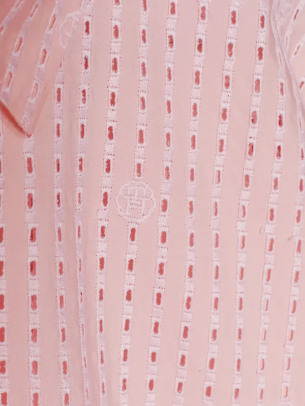 Tommy Hilfiger Oversized Fit Kurzarmhemd mit Lochstickerei LIGHT PINK ALLOVER BRODERY Outlet