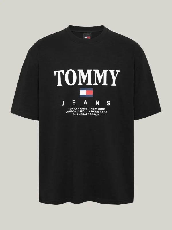 Tommy Hilfiger Oversized Fit T-Shirt mit Logo BLACK Sale