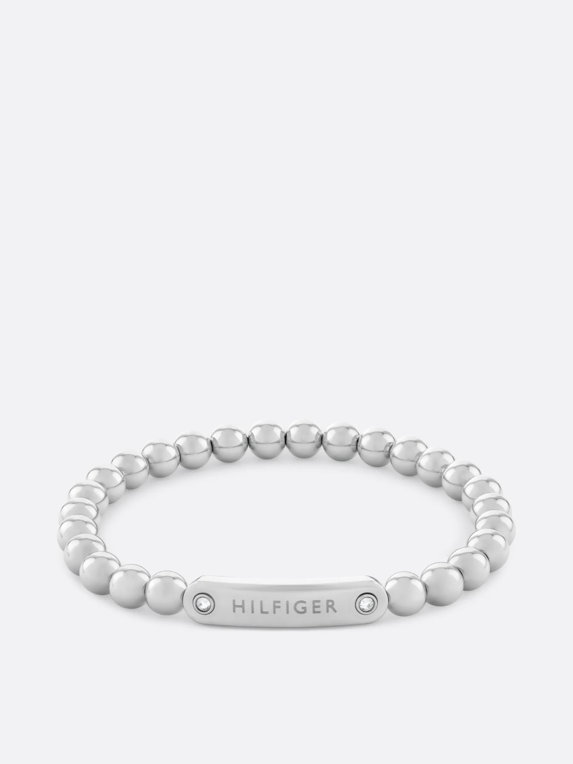 Tommy Hilfiger Perlen-Armband aus Edelstahl mit Logo SILVER Clearance