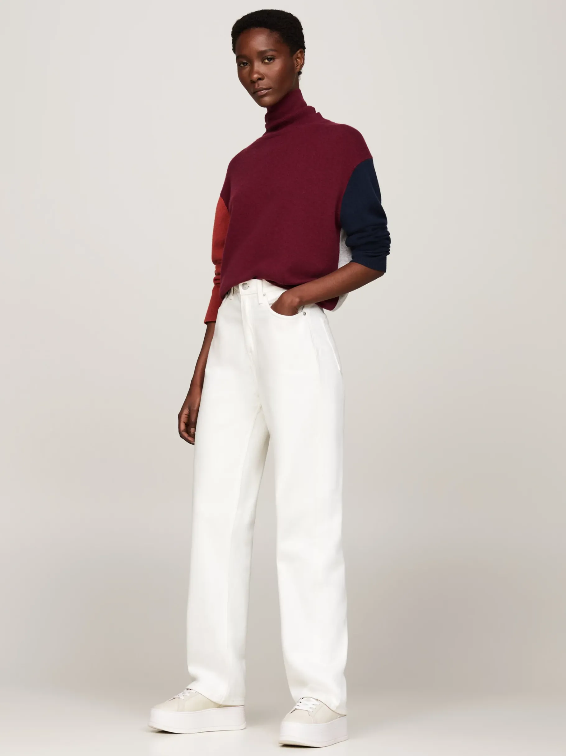 Tommy Hilfiger Plateau-Sneaker aus Leder mit TH-Monogramm NEWSPRINT Cheap