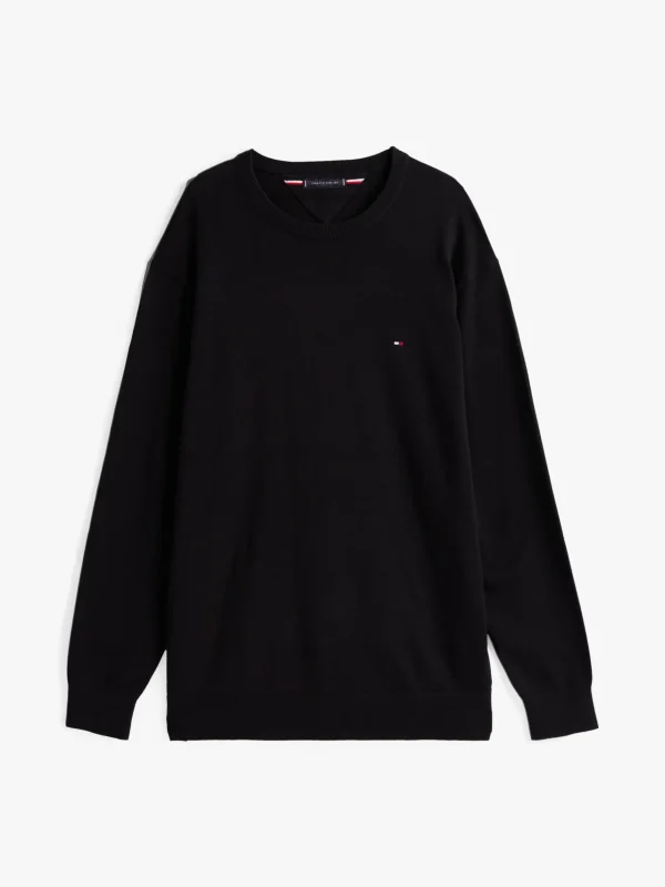 Tommy Hilfiger Plus Pullover mit leichtem V-Ausschnitt BLACK Discount