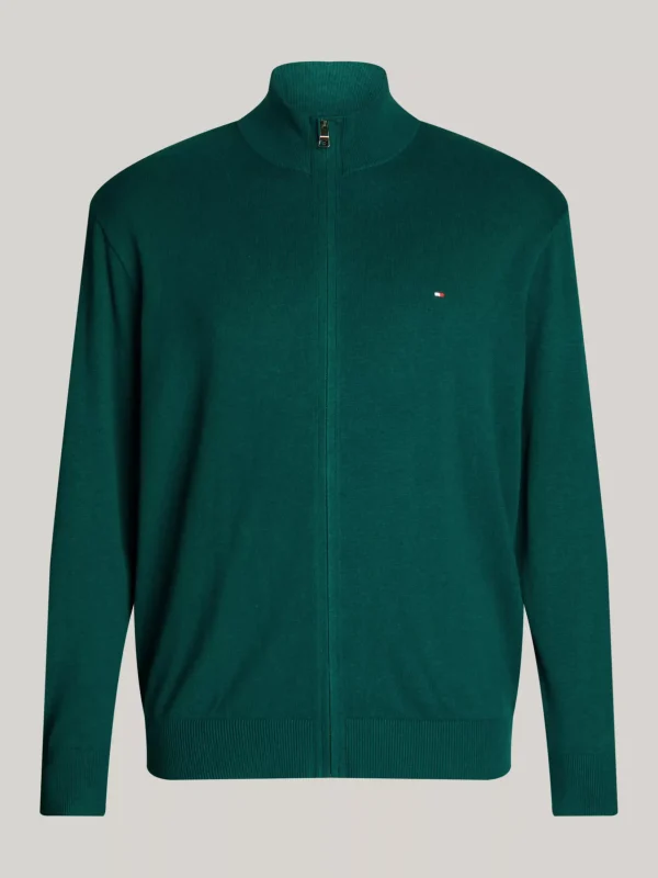 Tommy Hilfiger Plus Pulloverjacke mit Kaschmir ORNAMENTAL GREEN HEATHER Cheap