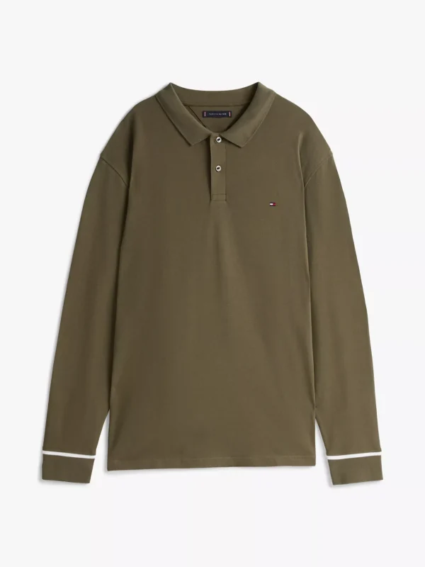 Tommy Hilfiger Plus Regular Fit Langarm-Poloshirt ARMY GREEN Shop