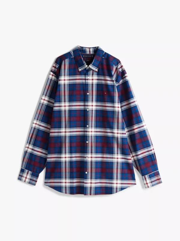 Tommy Hilfiger Plus Regular Fit Oxford-Hemd mit Schottenkaro DEEP INDIGO / ROUGE CHECK Cheap