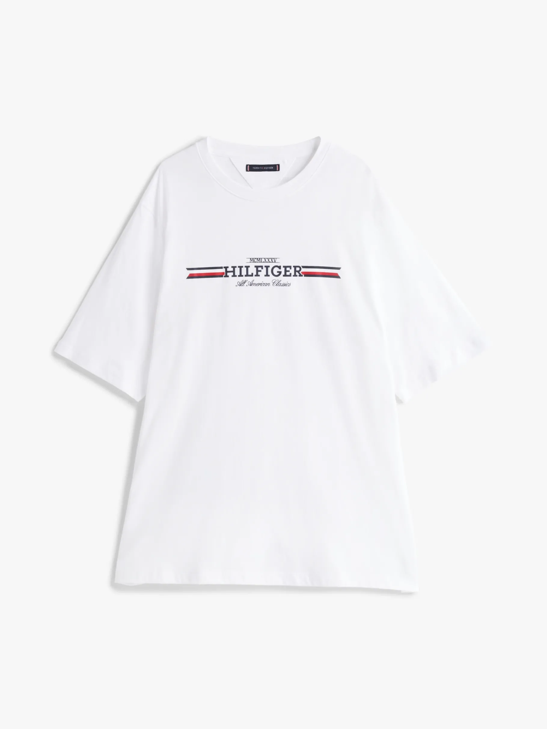 Tommy Hilfiger Plus T-Shirt mit Brust-Logo WHITE Outlet